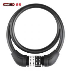 赛拓（SANTO）密码锁 自行车锁加粗钢缆防盗电动车山地车锁儿童单车链条锁加长 四位密码锁 0555