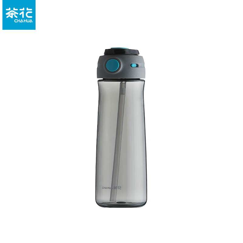 茶花（CHAHUA）便携吸管蓝色随行杯720ml050022硅胶奶嘴一键开盖