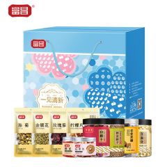 富昌 干货枸杞银耳片柠檬片胎菊养生茶饮节日福利伴手礼盒 一见清新B款880g