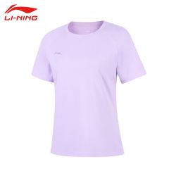 李宁（LI-NING） ATSV436-2女士舒适透气短袖亲肤吸汗上衣冷凝紫XS码