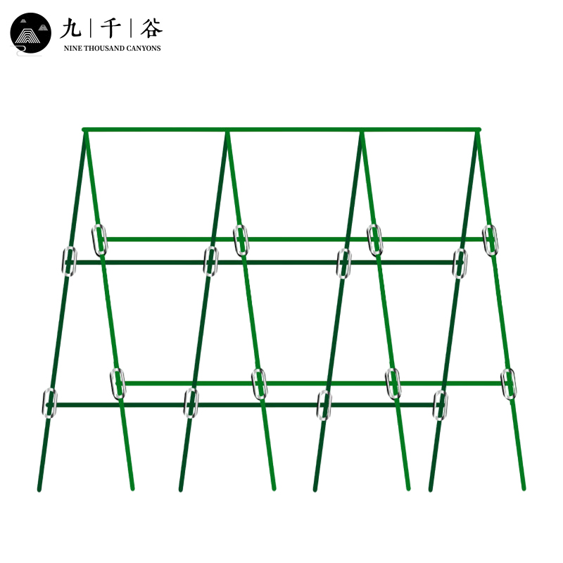 九千谷 爬藤架子庭院蔬菜固定架园艺花卉爬藤植物支架 五横八竖150*150cm(配4个A夹16个铁扣) 管径16mm7109