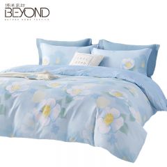 博洋家纺（BEYOND HOME TEXTILE） 全棉四件套双人简约套件纯棉床单被套床上用品四件套—蓝柒200*230cm