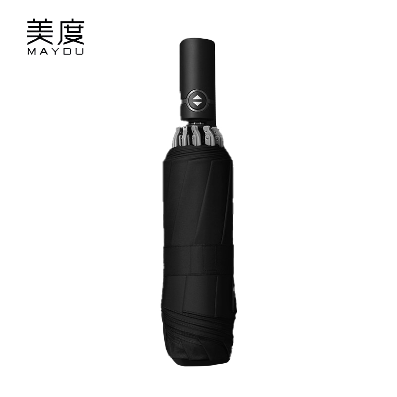 美度（MAYDU） M3382全自动反向伞折叠晴雨伞男商务双人雨伞女三折防晒遮阳伞黑色
