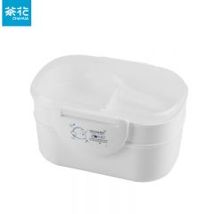 茶花（CHAHUA）2734 塑料双层饭盒餐盒创意便当盒学生加热分格 大号双层饭盒-1个装