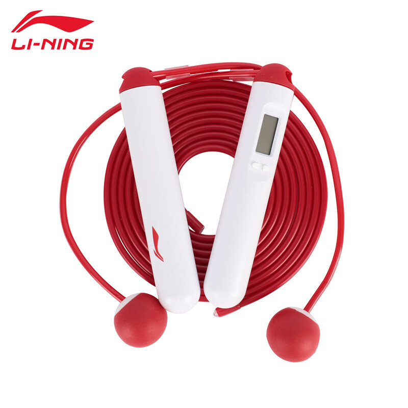 李宁（LI-NING）AQEU023-1运动时尚中跳绳体能训练绳红白色F