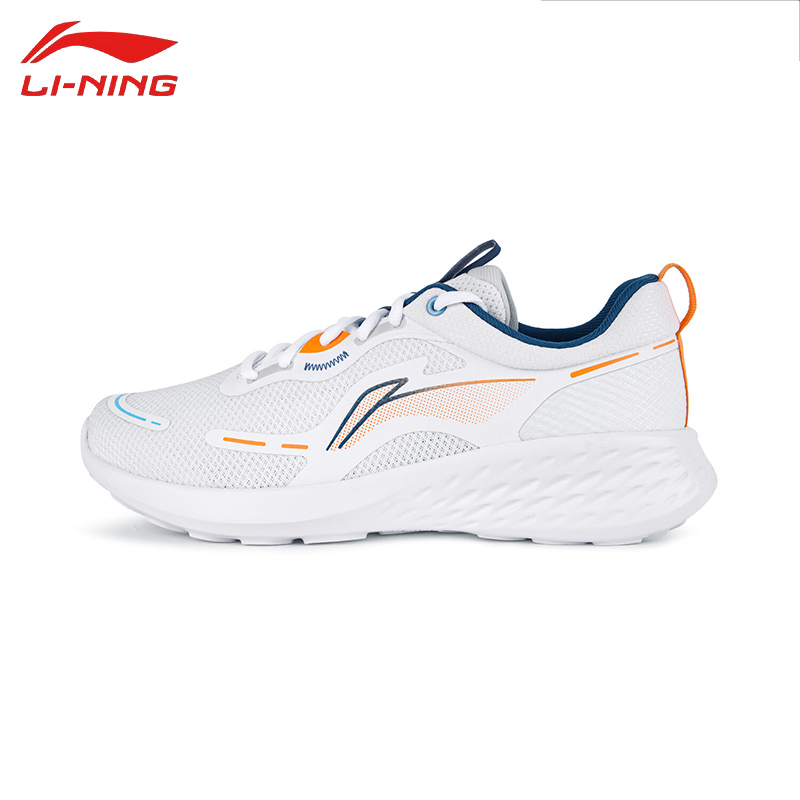 李宁（LI-NING） ARSV121-3男士跑步轻云舒适透气男款休闲慢跑鞋标准白42码