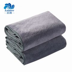 兰诗（LAUTEE） 加厚纤维毛巾定制毛巾吸水巾灰色 35*75cm5条装 DA1078