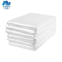 兰诗（LAUTEE）白色塑料袋120*140cm*50只装4丝全新料透明打包袋酒店平口塑料袋