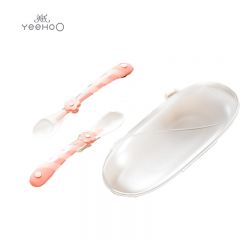 英氏（YEEHOO） C77C星辰花婴儿硅胶勺清新粉