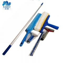 兰诗（LAUTEE） 擦玻璃伸缩杆玻璃刮 涂水器 保洁家政玻璃墙面清洁 玻璃擦刮水器 4件套 单杆1.2米