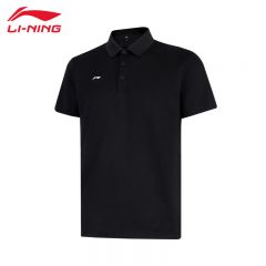 李宁（LI-NING） APLV495-4男士舒适透气短袖POLO衫运动休闲半袖黑色XXL码