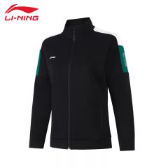 李宁（LI-NING） 柔软舒适保暖女款开衫无帽卫衣AWDUA82-2黑色L