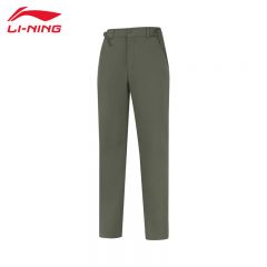 李宁（LI-NING） 舒适保暖女款运动长裤AYKU784-3军帆绿S