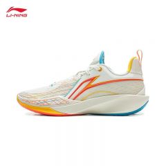 李宁（LI-NING） ABAV009-5男士篮球防滑耐磨高回弹专业比赛鞋乳白色/海豚蓝40码