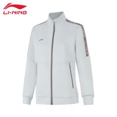 李宁（LI-NING） 柔软舒适保暖女款开衫无帽卫衣AWDUA80-6水滴灰M
