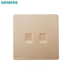 西门子（SIEMENS） 5UH26633NC03 电话+电脑插座 家用墙面插口 (超5类) 皓彩系列 日曜金网络电话插座网线插口