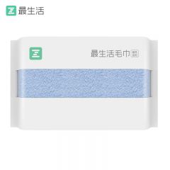 最生活（a-life） A-1210春风系列新疆棉洗脸巾柔软纯棉吸水洁面巾密封包装不易掉毛蓝色毛巾1条装32*72cm