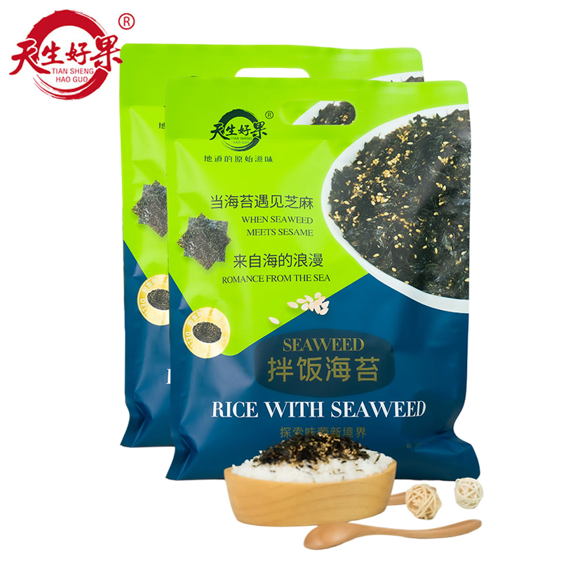 天生好果 芝麻拌饭海苔102克*2袋紫菜碎儿童拌饭下饭调味寿司食材休闲食品