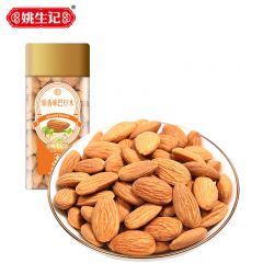 姚生记  香脆大颗粒扁桃仁休闲零食 每日坚果炒货干果仁 218克原香味巴旦木/方形罐