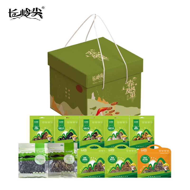 长岭尖 春风及第礼盒984g 菌菇干货煲汤火锅蘑菇食材料食用菌