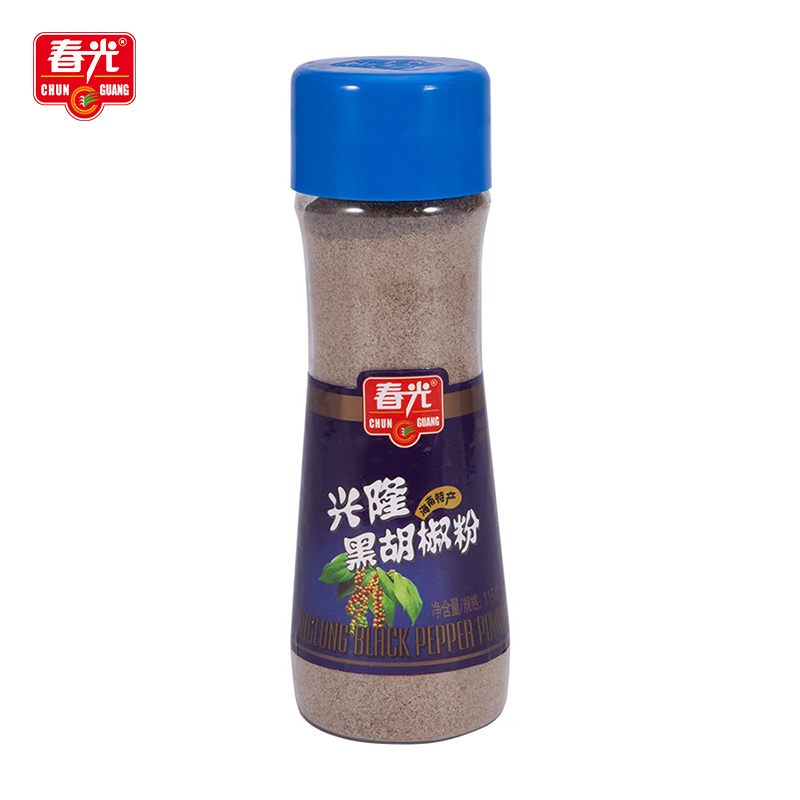 春光 黑胡椒粉115g 海南特产调味品调味料调料香辛料去腥牛排调料炖汤 瓶装