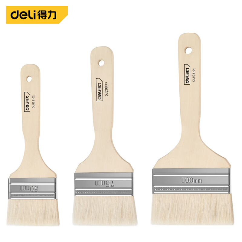 得力（deli） 羊毛刷3件套 2寸3寸4寸刷墙工具套装 DL528101