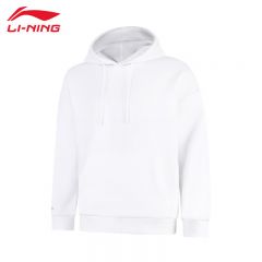 李宁（LI-NING） 柔软舒适保暖中性款套头连帽卫衣AWDUD09-7标准白3XL
