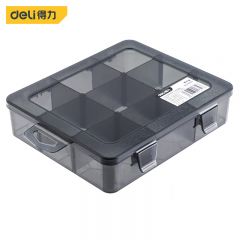 得力（deli） 零件盒9格 (黑)18.5x16x4.4cm DL432303