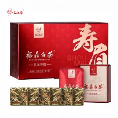 忆江南 福鼎白茶 小方片寿眉礼品紧压小茶饼 福建独立包装茶叶盒装150g 30小包