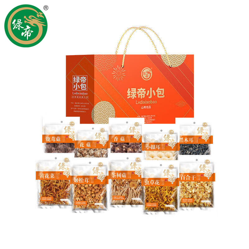 绿帝（GREEN KING） 山肴佳品菌菇类礼盒490g 山珍干货食用菌蘑菇干货炖汤煲汤火锅食材福利礼品
