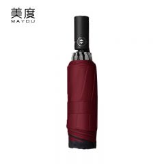 美度（MAYDU） M3382全自动反向伞折叠晴雨伞男商务双人雨伞女三折防晒遮阳伞酒红色