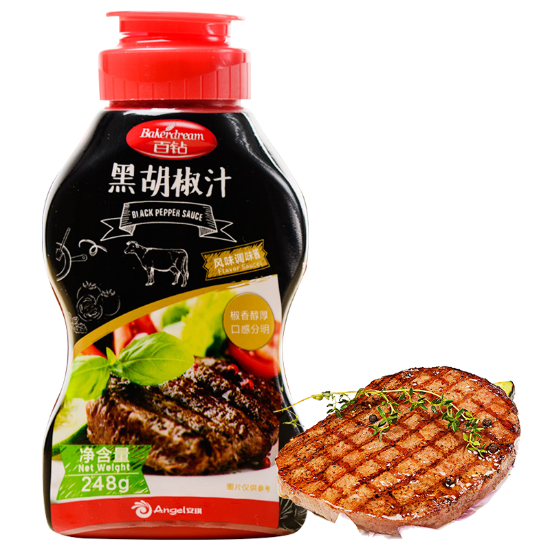 百钻  黑胡椒汁 意大利面酱料调料 黑椒汁牛排酱248g