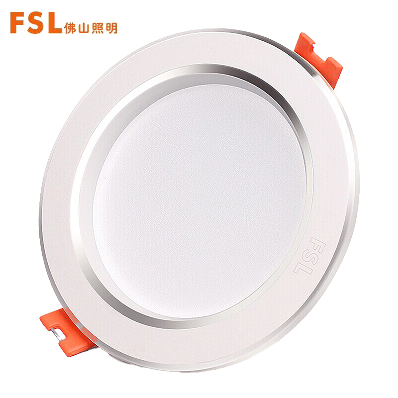 佛山照明（FSL）LED筒灯黄光 16w 5寸 白玉银边/个