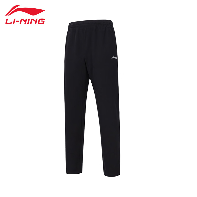 李宁（LI-NING） 舒适透气女款轻薄直筒卫裤AKLT968-1黑色XXL码