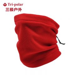三极户外（Tri-Polar） TP6386多抓绒围脖摇粒绒头巾帽钓鱼帽子户外围巾脖套加厚保暖头套红色