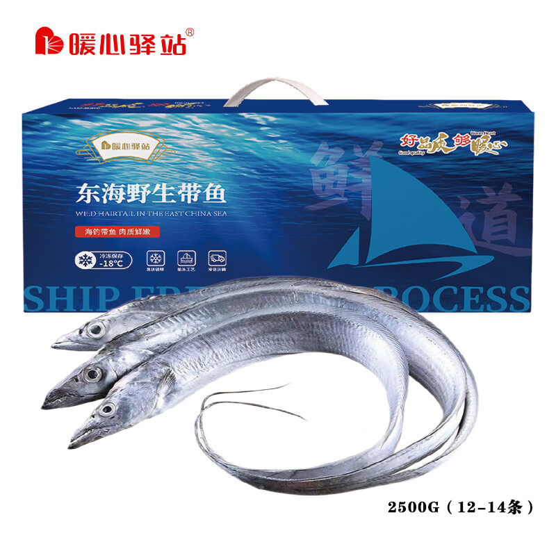 暖心驿站 东海带鱼礼盒 2500g（12-15条） 生鲜海鲜节日家庭聚餐优选冷冻水产鱼类烹饪食材福利送礼品