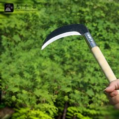 九千谷 锰钢木柄镰刀农用割草刀锰钢木柄户外开路刀割麦子水稻*10把2591