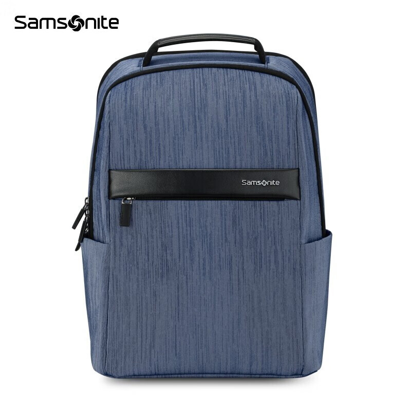 新秀丽（Samsonite） TR1*01026双肩包商务通勤背包简约轻便拼接设计书包电脑包蓝色