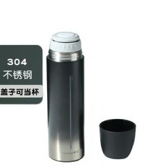 茶花（CHAHUA）瑞派保温杯不锈钢男女通用简约高端大容量水杯茶杯典雅黑450ml  053014