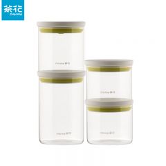 茶花（CHAHUA）储物罐玻璃瓶子带盖1050ml/个  5个装  003001