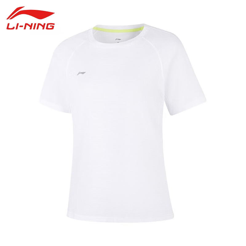 李宁（LI-NING） ATSV436-6女士舒适透气短袖亲肤吸汗上衣标准白XL码