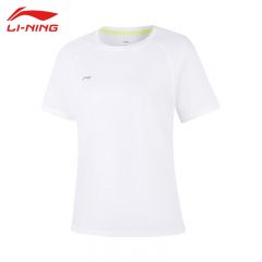 李宁（LI-NING） ATSV436-6女士舒适透气短袖亲肤吸汗上衣标准白2XL码