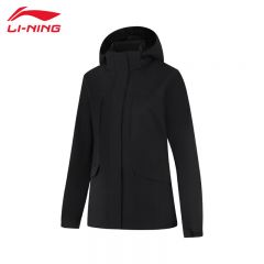 李宁（LI-NING） 防风保暖女款运动风衣AFDUA20-4黑色L