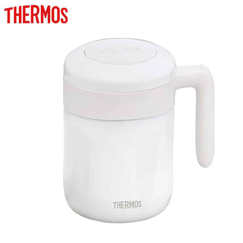 膳魔师（THERMOS） TCMM-520-WH保温杯不锈钢杯子泡茶咖啡杯便携带手柄 白色 520ml