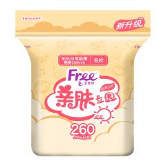FREE飞（Free）彩色亲肤立围 加长日用丝薄棉柔表层卫生巾8片