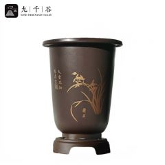 九千谷 兰花花盆棕色 加厚大号兰花盆透气控根4号19.5*29.5cm 1个装5105
