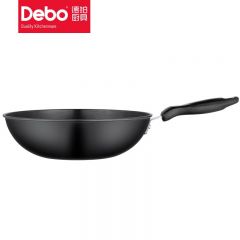 德铂（Debo）麦迪逊炒锅炒锅精铁炒锅健康无涂层铁锅32cm明火燃气氮化炒菜DEP-871黑色健康无涂层