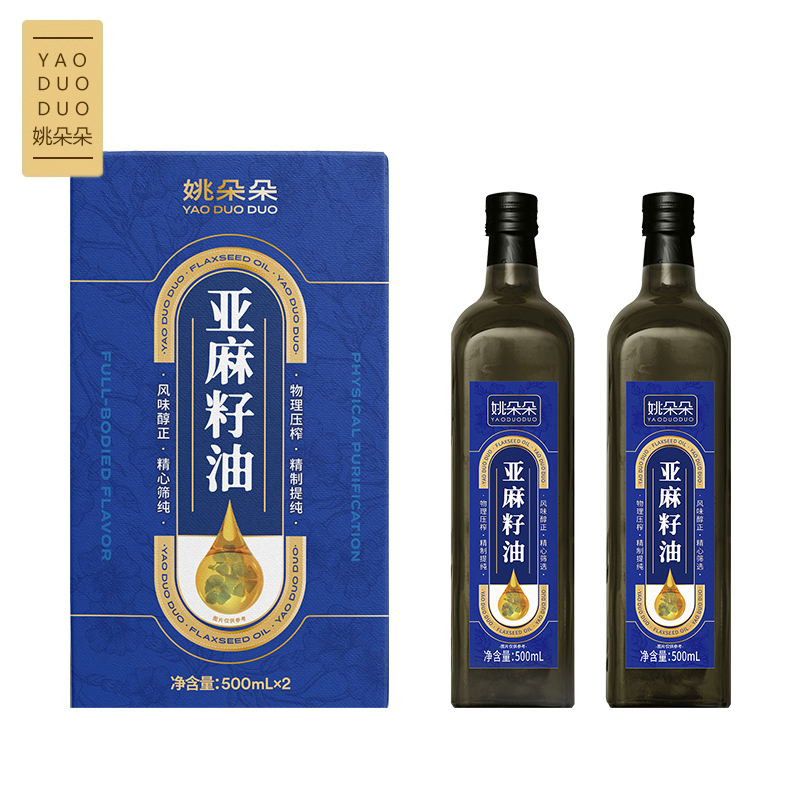 姚朵朵 亚麻籽油1000ml盒装（500ml*2） 食用油