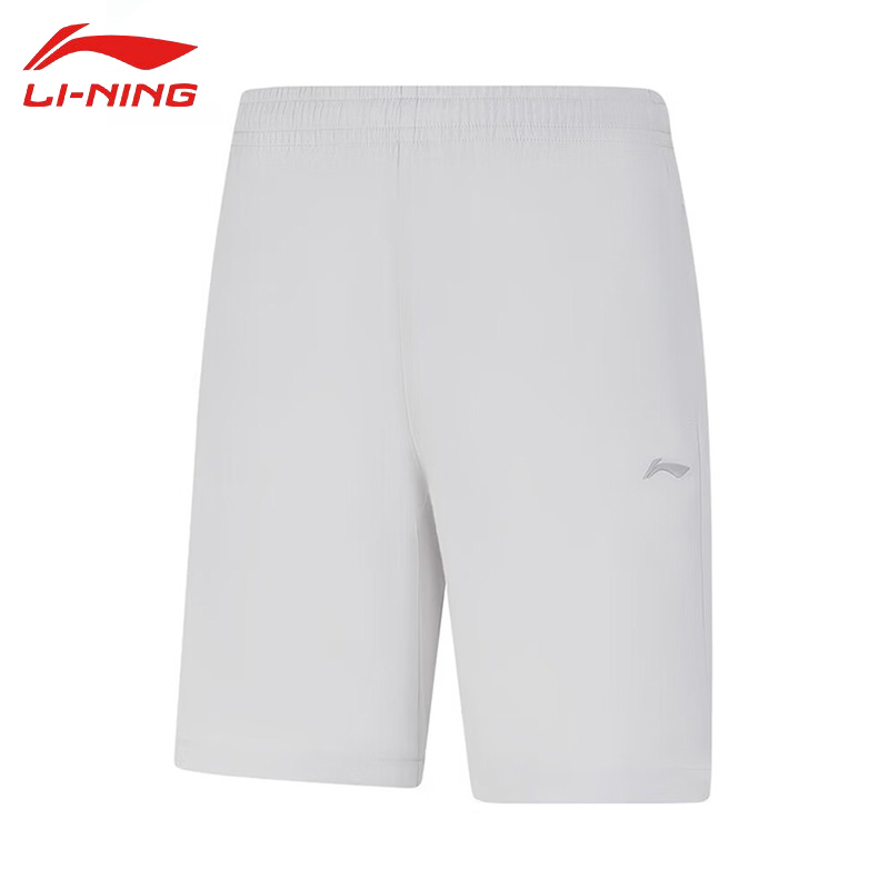 李宁（LI-NING） AKSV635-10男士舒适透气运动短裤休闲裤透气速干裤静灰色6XL码