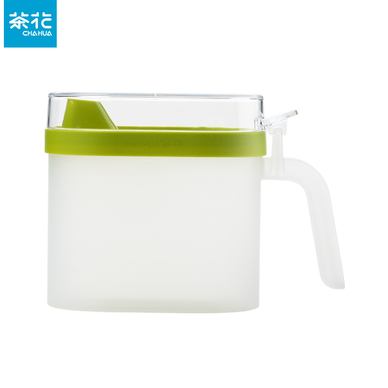 茶花（CHAHUA） 塑料油壶防漏小油罐500ml-绿色1个家用大容量油壶